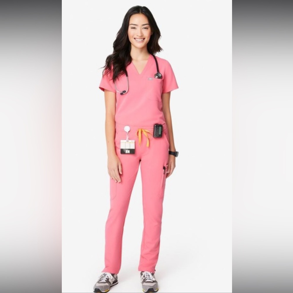 FIGS neon pink limited edition scrubs set (top and bottom) size XS